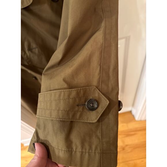 Vintage Henry Grethel Olive Green Trench Coat Size 46 - Picture 6 of 11